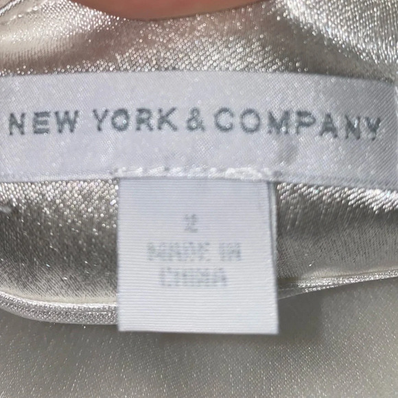 New York & Company White Tiered Fringe Mini Skirt - Picture 2 of 5